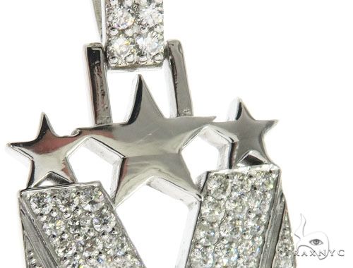 10K Gold Diamond Initial M Pendant, photo 3 of 7