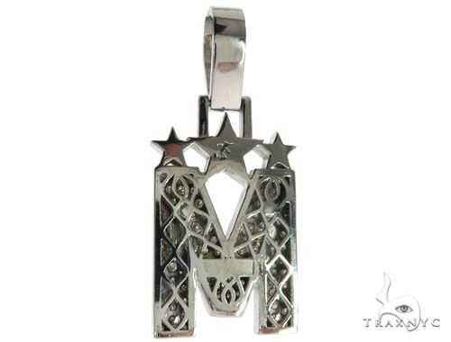 10K Gold Diamond Initial M Pendant, photo 4 of 7