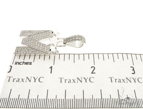 10K Gold Diamond Initial M Pendant, photo 6 of 7