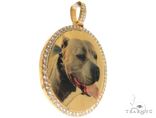14K Yellow Gold Customizable Photo Pendant 2.5 inches 64013 - Image 2