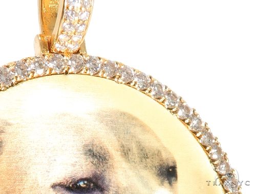 14K Yellow Gold Customizable Photo Pendant 2.5 inches 64013 - Image 4