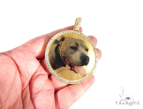 14K Yellow Gold Customizable Photo Pendant 2.5 inches 64013 - Image 5