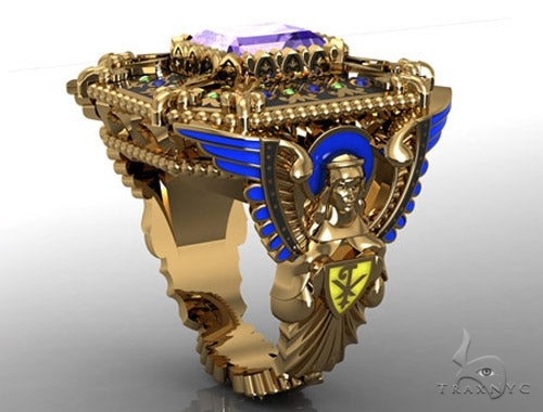 18K Gold Custom Emerald Angel Ring, photo 3 of 13