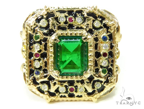 18K Gold Custom Emerald Angel Ring, photo 8 of 13