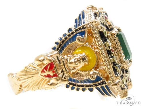 18K Gold Custom Emerald Angel Ring, photo 9 of 13