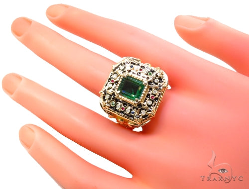 18K Gold Custom Emerald Angel Ring, photo 12 of 13