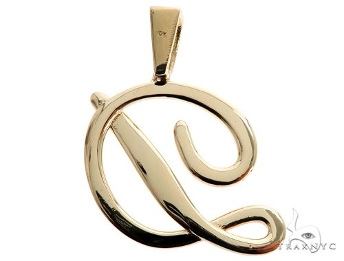 10K Gold Custom Initial 'D' Pendant, photo 3 of 6