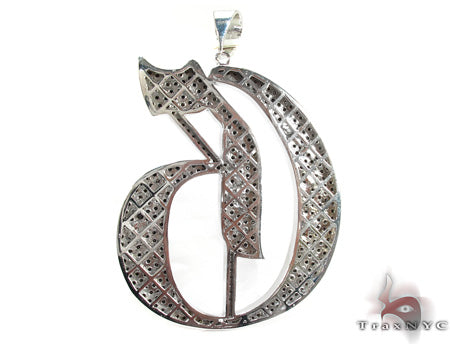 10K Gold Custom Jewelry - Black Diamond Initial G Pendant, photo 4 of 7