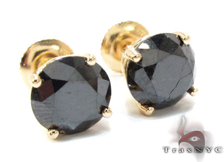 14K Gold Custom Jewelry - Royal Black Diamond Earrings 5, photo 2 of 6