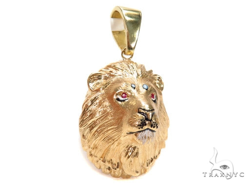 14K Gold Custom Lion King Pendant with Ruby, photo 2 of 7