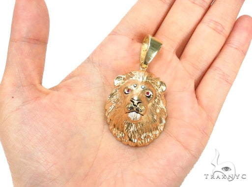 14K Gold Custom Lion King Pendant with Ruby, photo 5 of 7