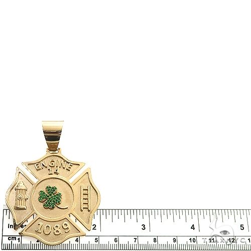 Custom Made 14K Gold Fire Fighter Maltese Cross 66549 - Image 5