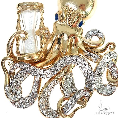 Custom Made 14K Gold Octopus Pendant, photo 4 of 8