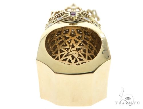 Custom Made 14K Yellow Gold Prong Diamond Royal Crown Ring, photo 10 of 13