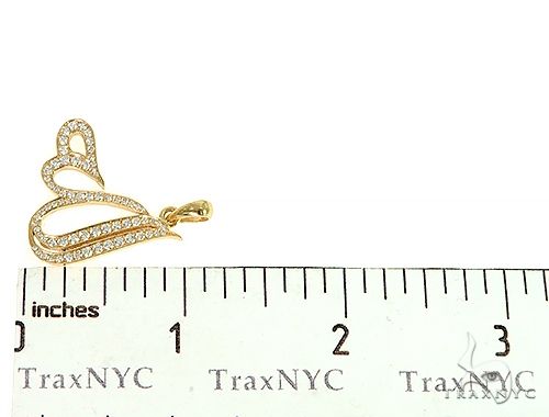 Custom Made 18K Yellow Gold Diamond Allah Pendant, photo 7 of 7