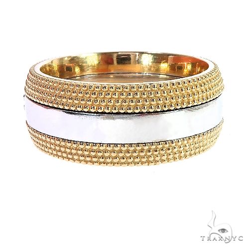 14K Gold Custom Made 2 Tone Wedding Band, photo 3 of 5