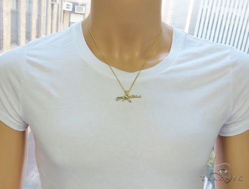 14K Gold Custom Made AK-47 Assault Rifle Pendant, photo 8 of 8