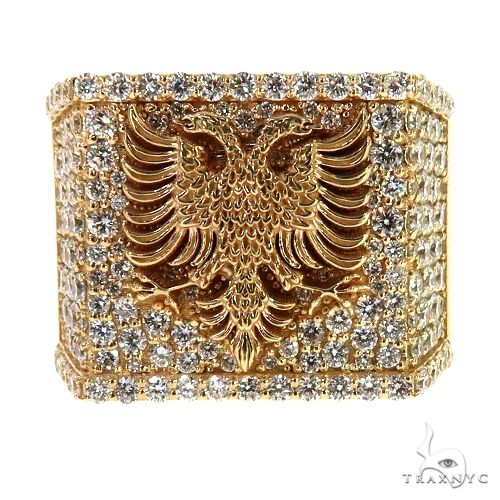 14K Gold Custom Made Albanian Diamond Ring, photo 2 of 7