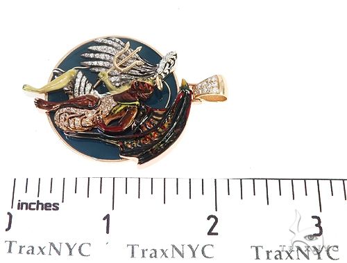 Custom angel and demon pendant with diamond accents on dual-tone metal design