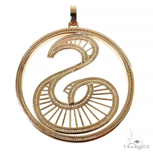 14K Gold Custom Made Baguette Diamond Initial 'S' Pendant, photo 4 of 6