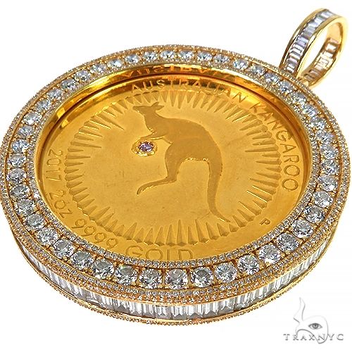 Custom Made Baguette Diamond Coin Frame For Limited Edition - 2 oz Fine gold Coin 67116 - Image 4