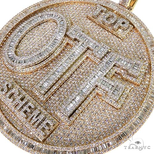 Custom Made Baguette Diamond 'OPF' Pendant 68021 - Image 3