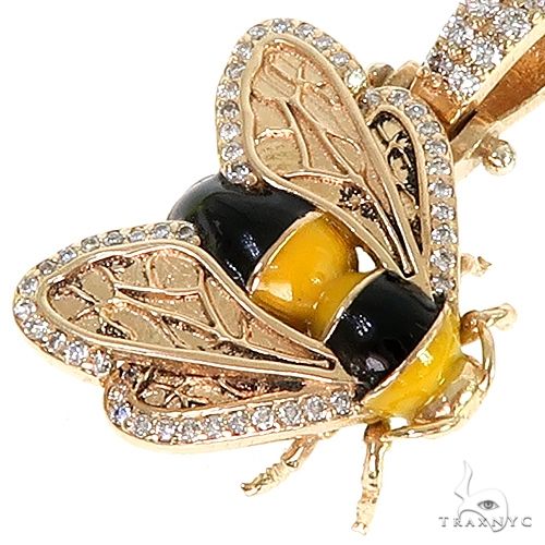 14K Gold Custom Made Bee Diamond Pendant, photo 3 of 6