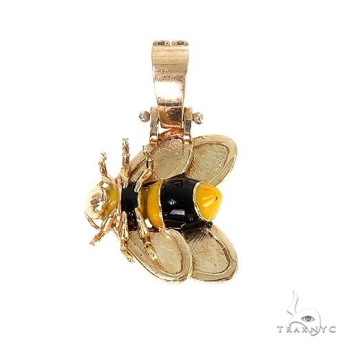 14K Gold Custom Made Bee Diamond Pendant, photo 4 of 6