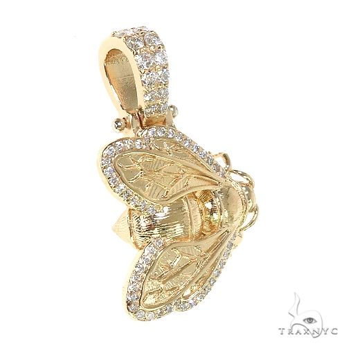 14K Gold Custom Made Bee Pendant, photo 2 of 6