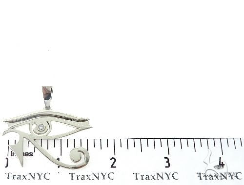 10K Gold Custom Made Bezel Diamond Eye of Horus Pendant Egyptian Evil Eye, photo 6 of 7