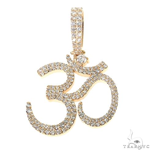 Custom Made Big OM Diamond Pendant 67465 | TraxNYC