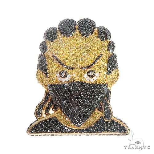 Custom men's gold pendant in 10k yellow gold – Boondock silhouette, front-facing detail view