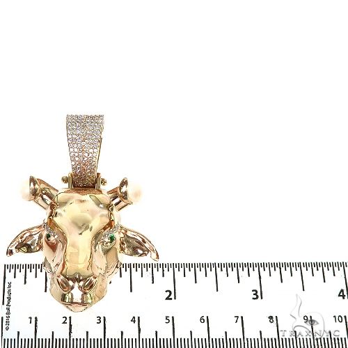14K Gold Custom Made Bull Pendant, photo 5 of 6