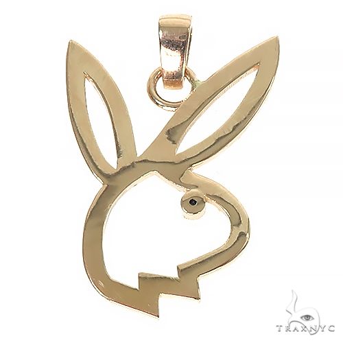 14K Gold Custom Made Bunny Diamond Pendant, photo 4 of 6