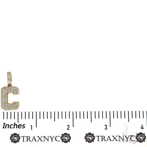 14K Gold Custom Made 'C' Initial Lab-Grown Diamond Pendant, photo 5 of 7
