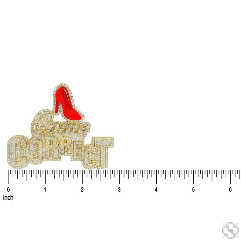 10K Gold Custom Made Come Correct Diamond Pendant, photo 7 of 9
