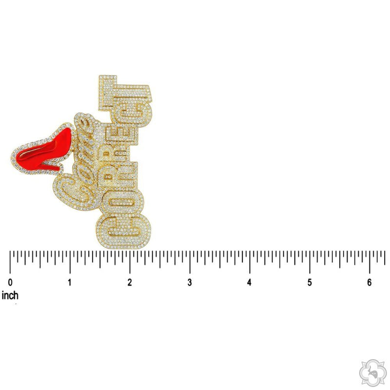 10K Gold Custom Made Come Correct Diamond Pendant, photo 8 of 9