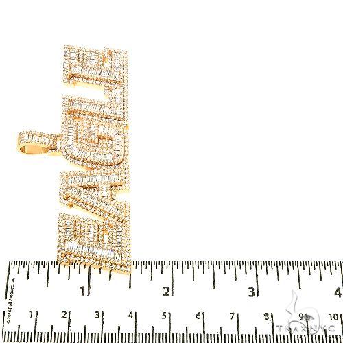 Custom Made Diamond Baguette Name Pendant 67190 - Image 6