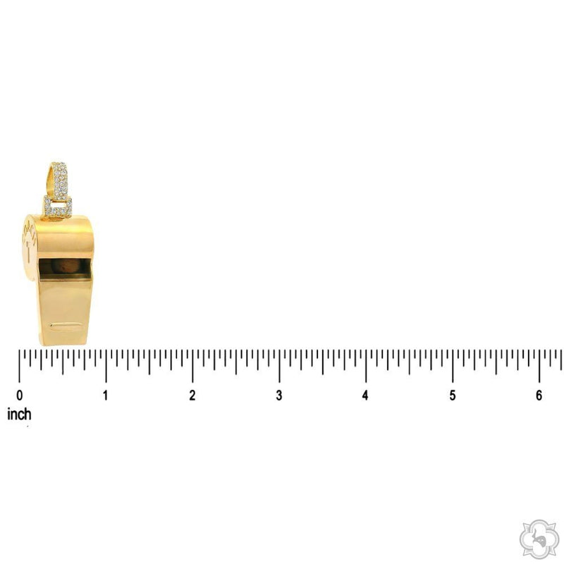14K Gold Custom Made Lab-Grown Diamond Coach Whistle Pendant, photo 5 of 7
