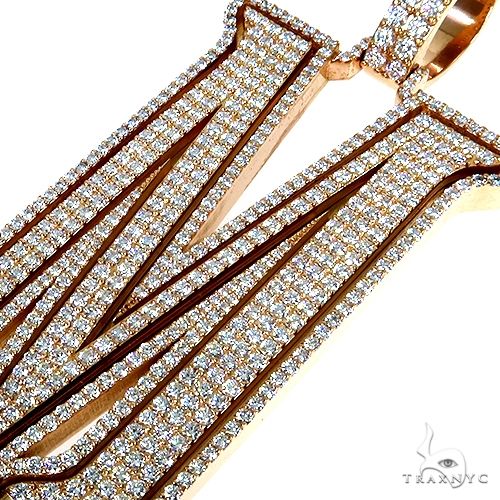 18K Gold Custom Made Diamond Initial Pendant, photo 3 of 6