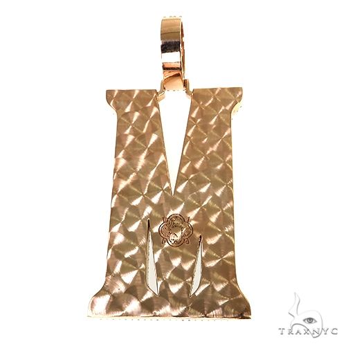 18K Gold Custom Made Diamond Initial Pendant, photo 4 of 6