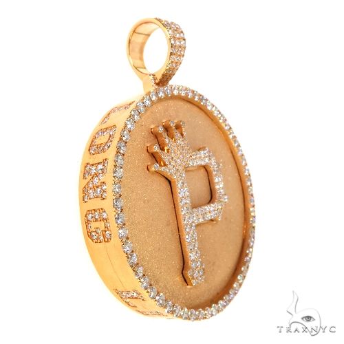 14K Gold Custom Made Diamond Initial Pendant, photo 2 of 7
