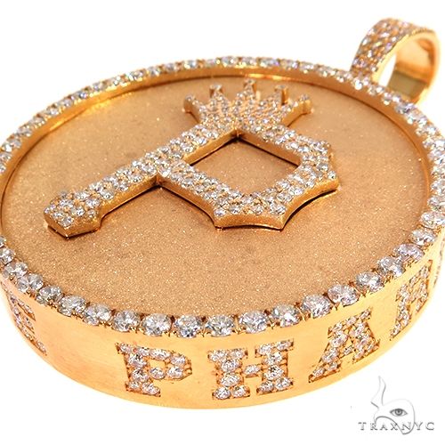 14K Gold Custom Made Diamond Initial Pendant, photo 4 of 7