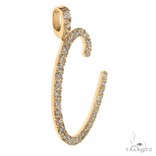 14K Gold Custom Made Diamond Initial Pendant, photo 2 of 6