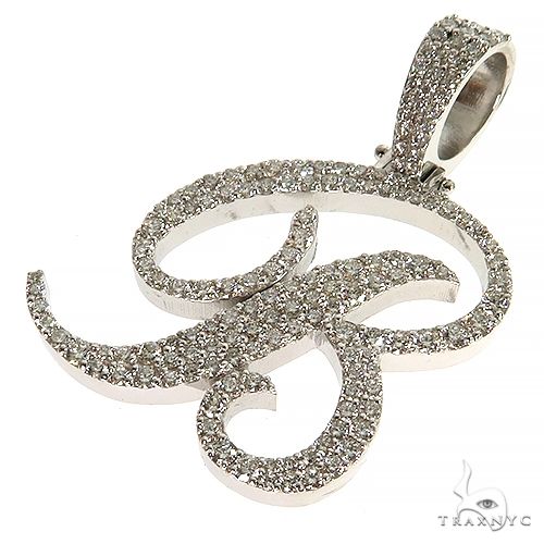 14K Gold Custom Made Diamond Initial Pendant, photo 3 of 6