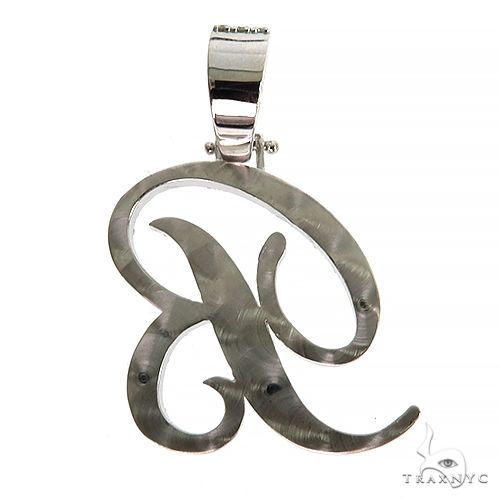 14K Gold Custom Made Diamond Initial Pendant, photo 4 of 6
