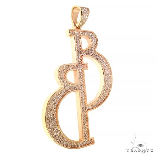 14K Gold Custom Made Diamond Initial Pendant, photo 2 of 6