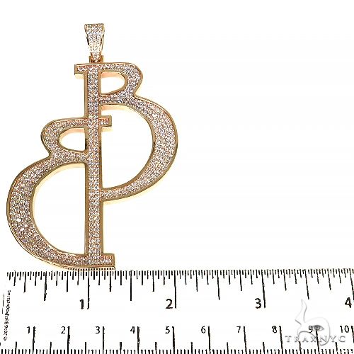 14K Gold Custom Made Diamond Initial Pendant, photo 5 of 6