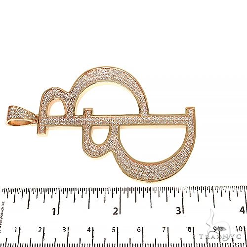 14K Gold Custom Made Diamond Initial Pendant, photo 6 of 6