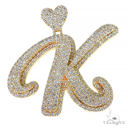 Custom Made Diamond Initial Pendant 68188 | TraxNYC